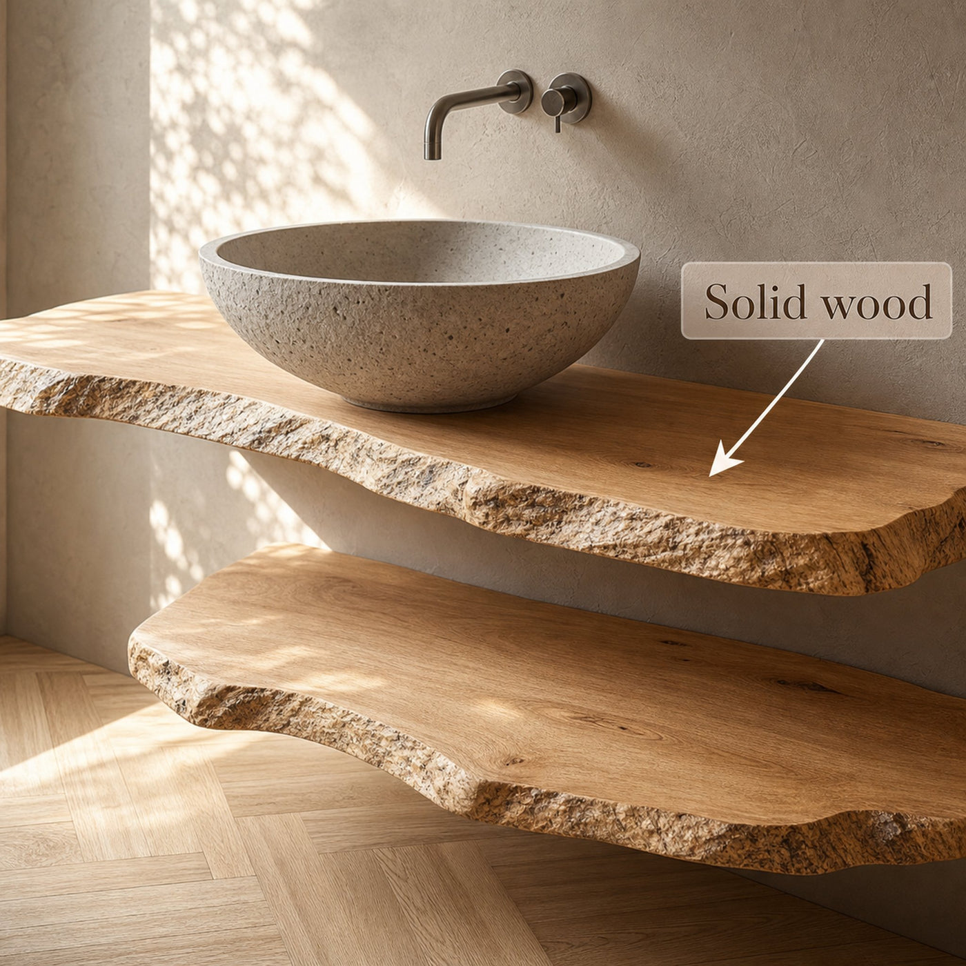Rustic Floating Shelf Vanity Bathroom - product view 3