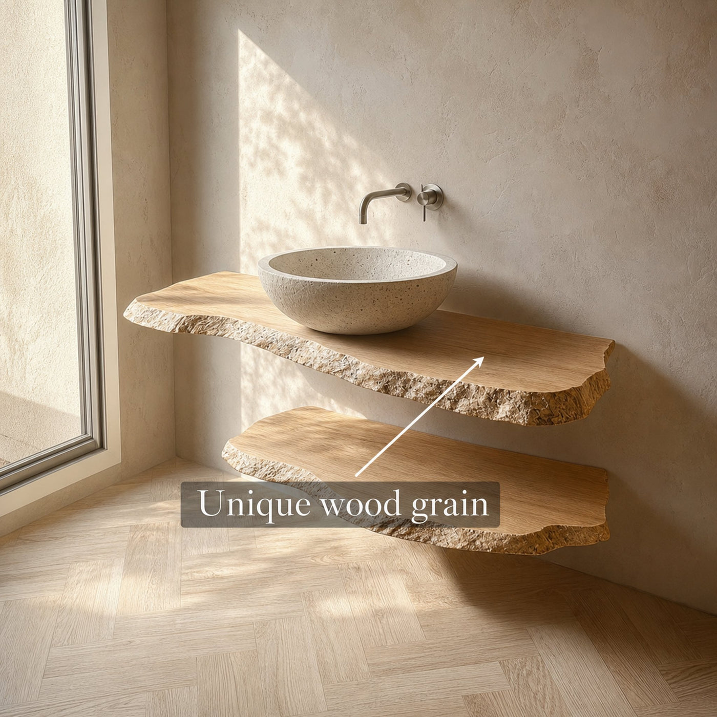 Rustic Floating Shelf Vanity Bathroom - product view 4