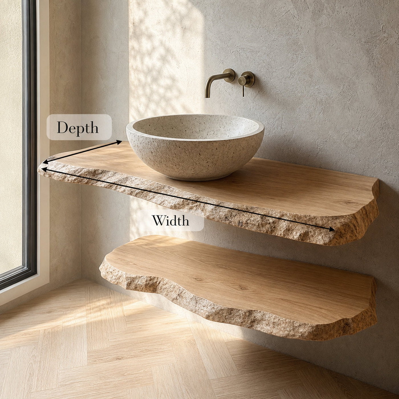 Rustic Floating Shelf Vanity Bathroom - product view 5