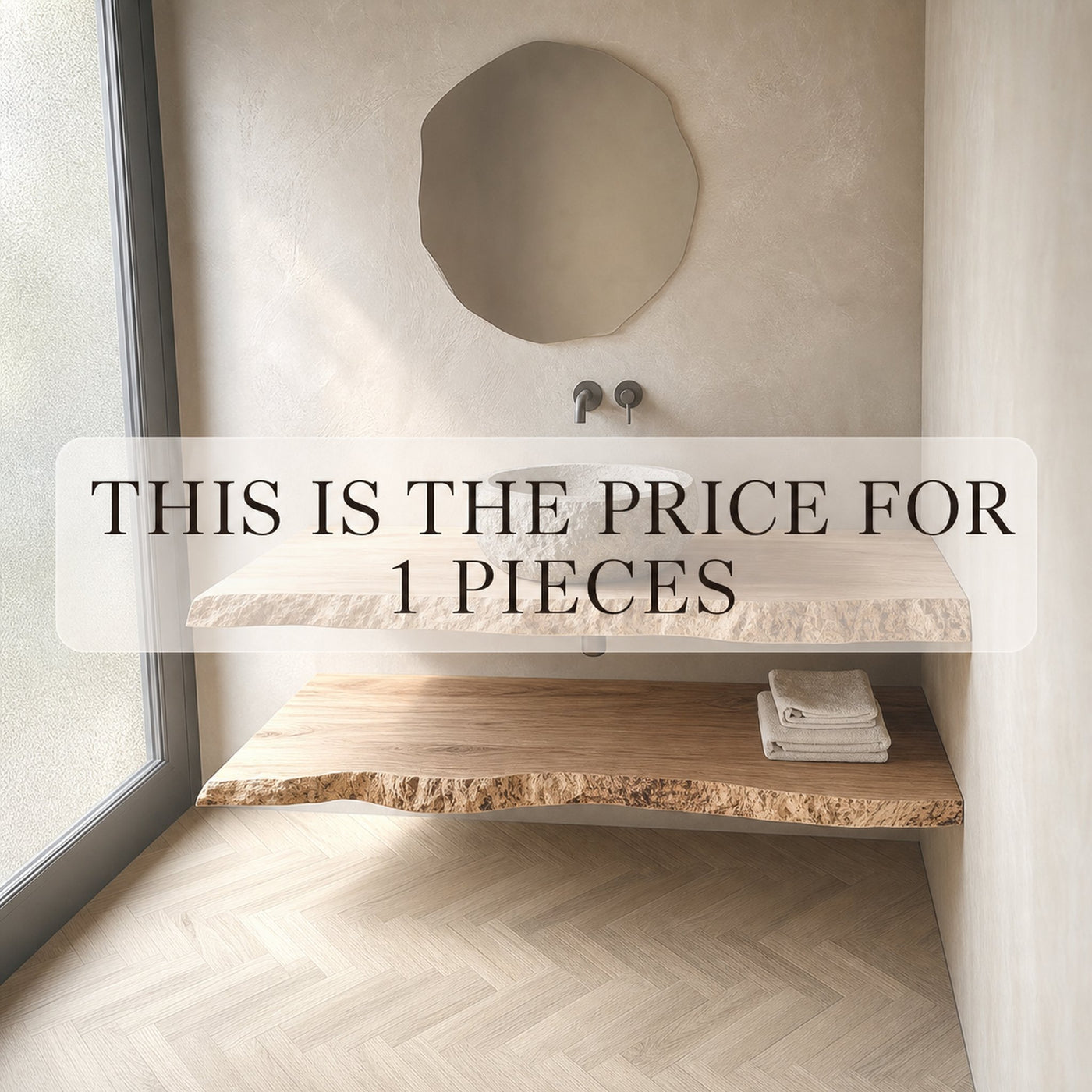 Rustic Floating Shelf Vanity Washroom - product view 6