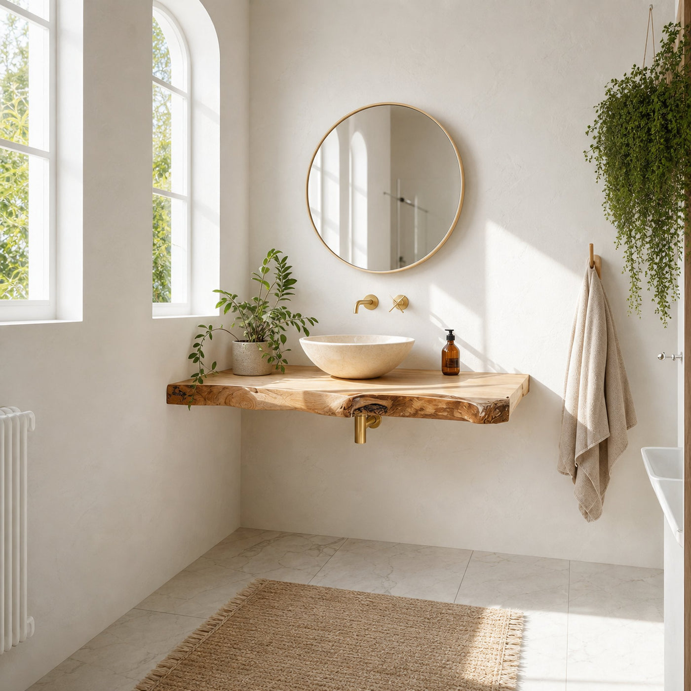 Rustic Floating Shelf Washstand Bathroom - product view 2