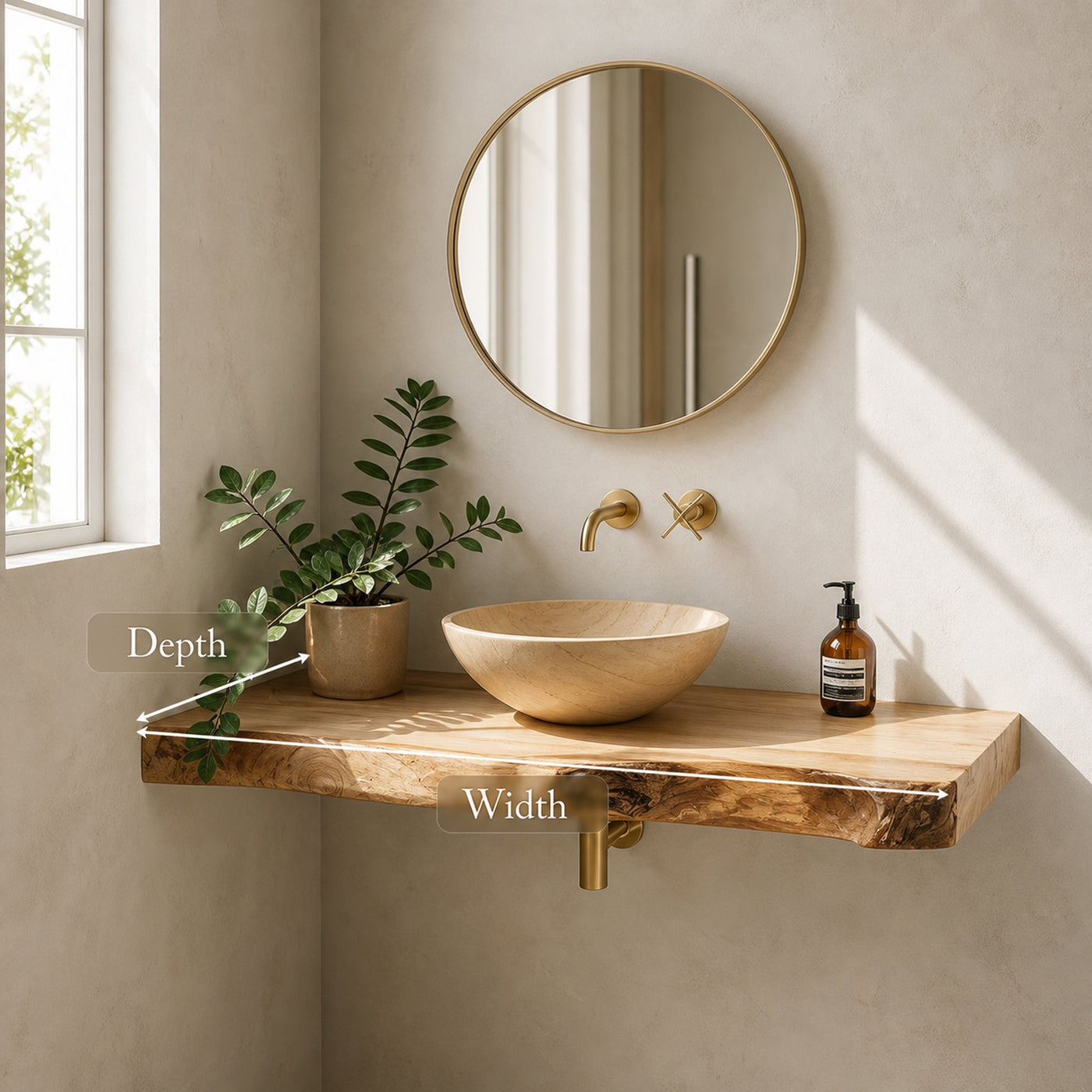 Rustic Floating Shelf Washstand Bathroom - product view 5