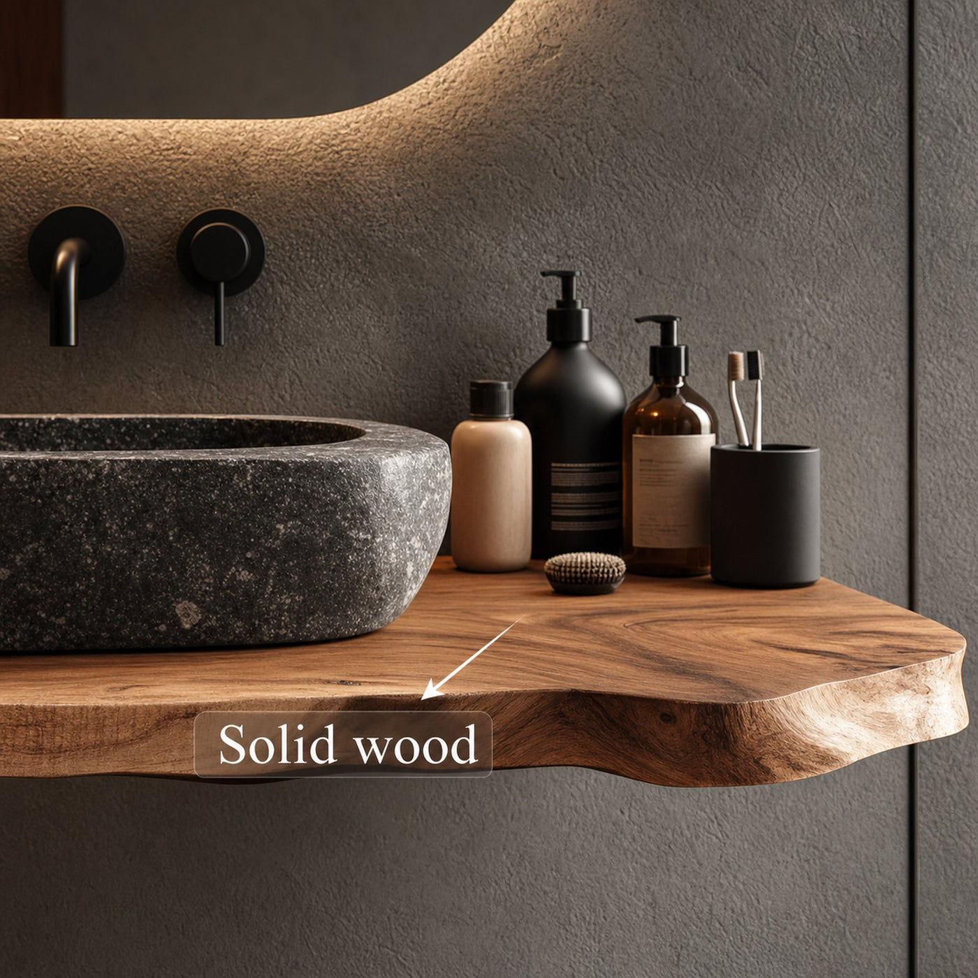 Rustic Floating Vanity Countertop Modern Bathroom - product view 3