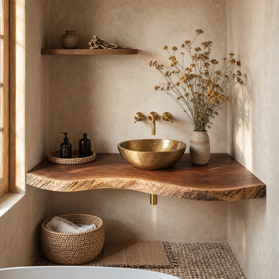 Rustic Floating Vanity For Compact Bathroom Design