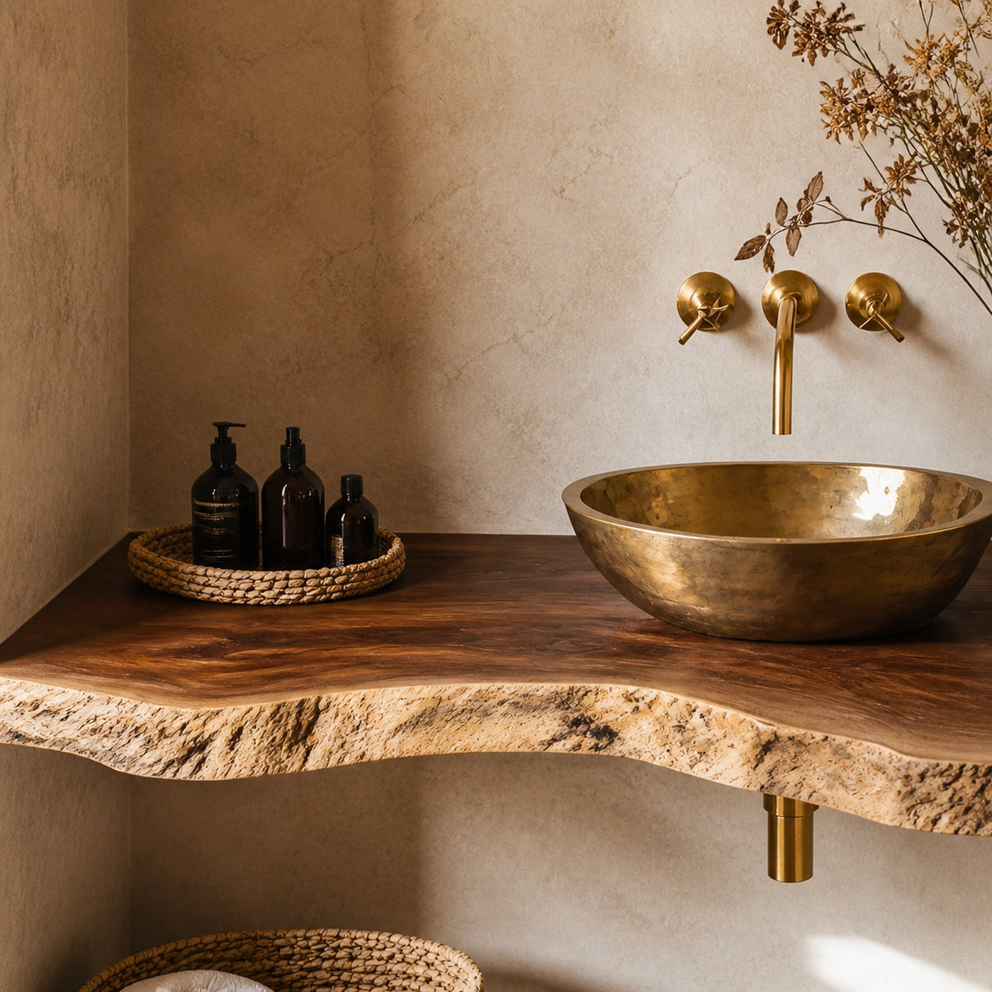 Rustic Floating Vanity For Compact Bathroom Design - product view 3