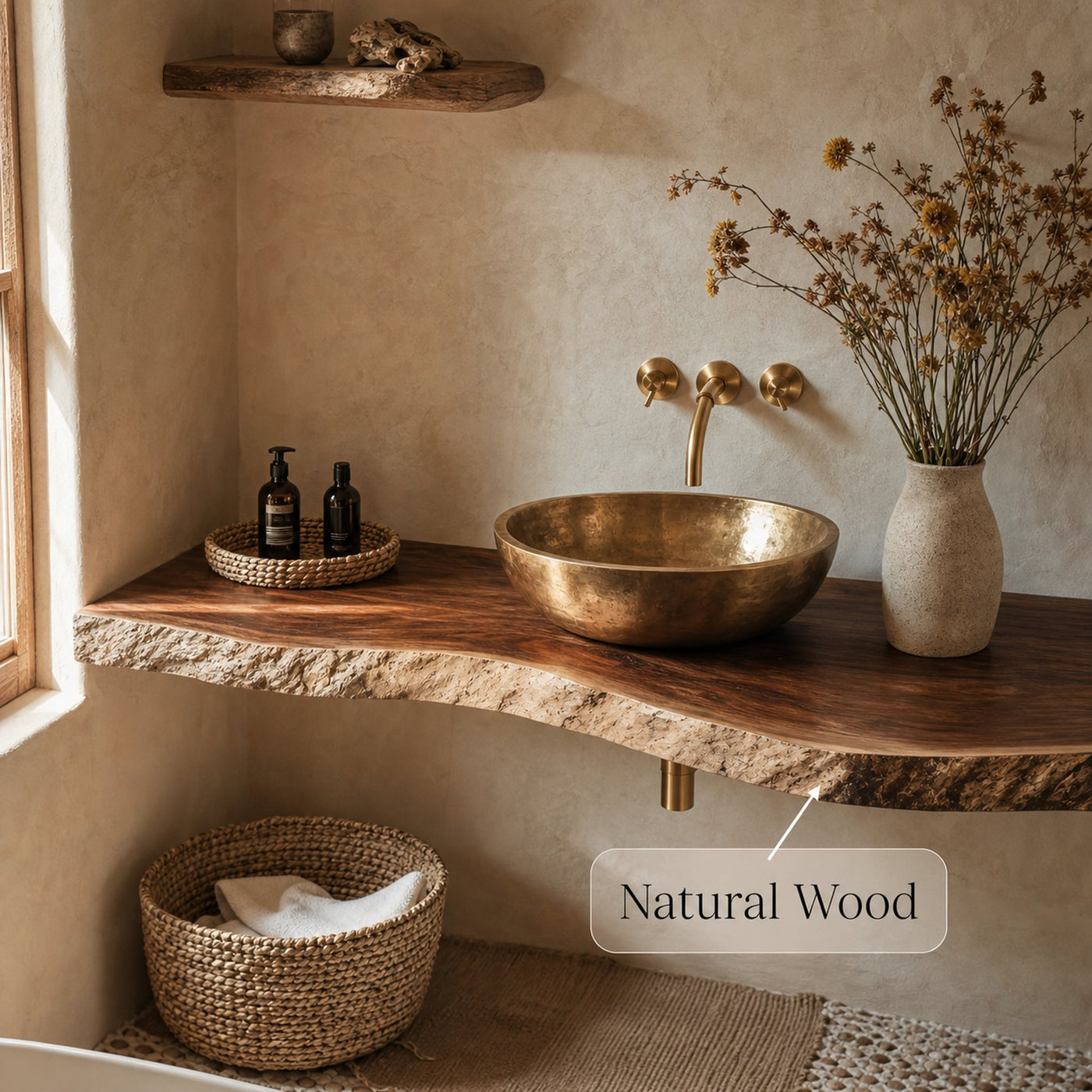 Rustic Floating Vanity For Compact Bathroom Design - product view 5