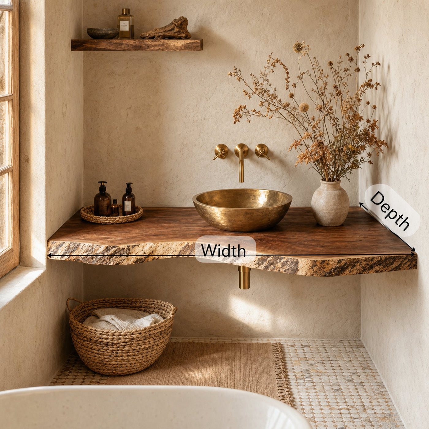 Rustic Floating Vanity For Compact Bathroom Design - product view 6