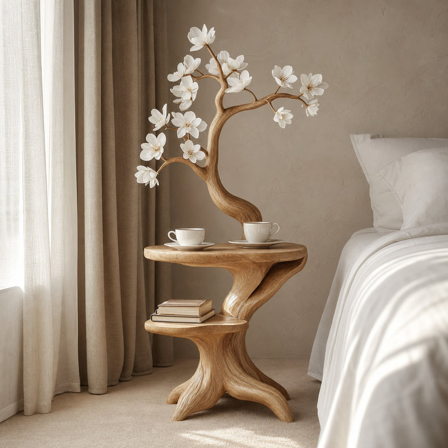 Rustic Flower Bedside Table Bedroom Or Living Room Entryway