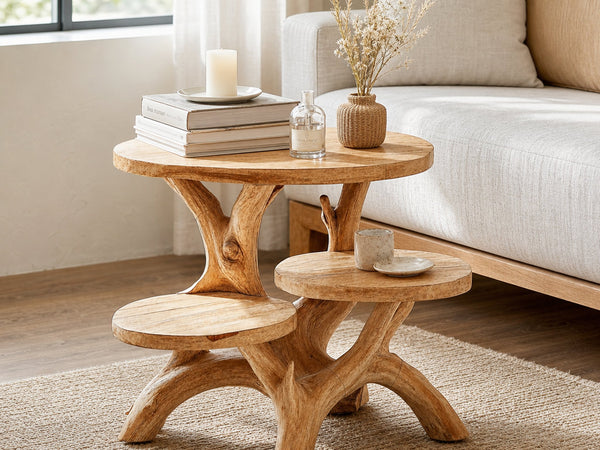 Rustic Live Edge End Table Farmhouse Entryway