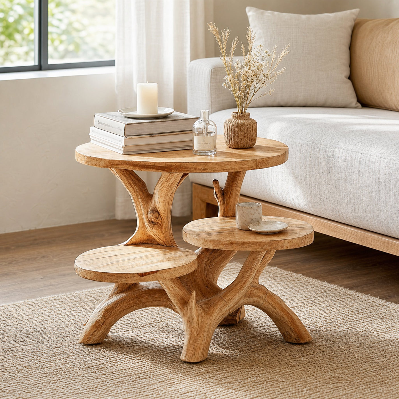 Rustic Live Edge End Table Farmhouse Entryway