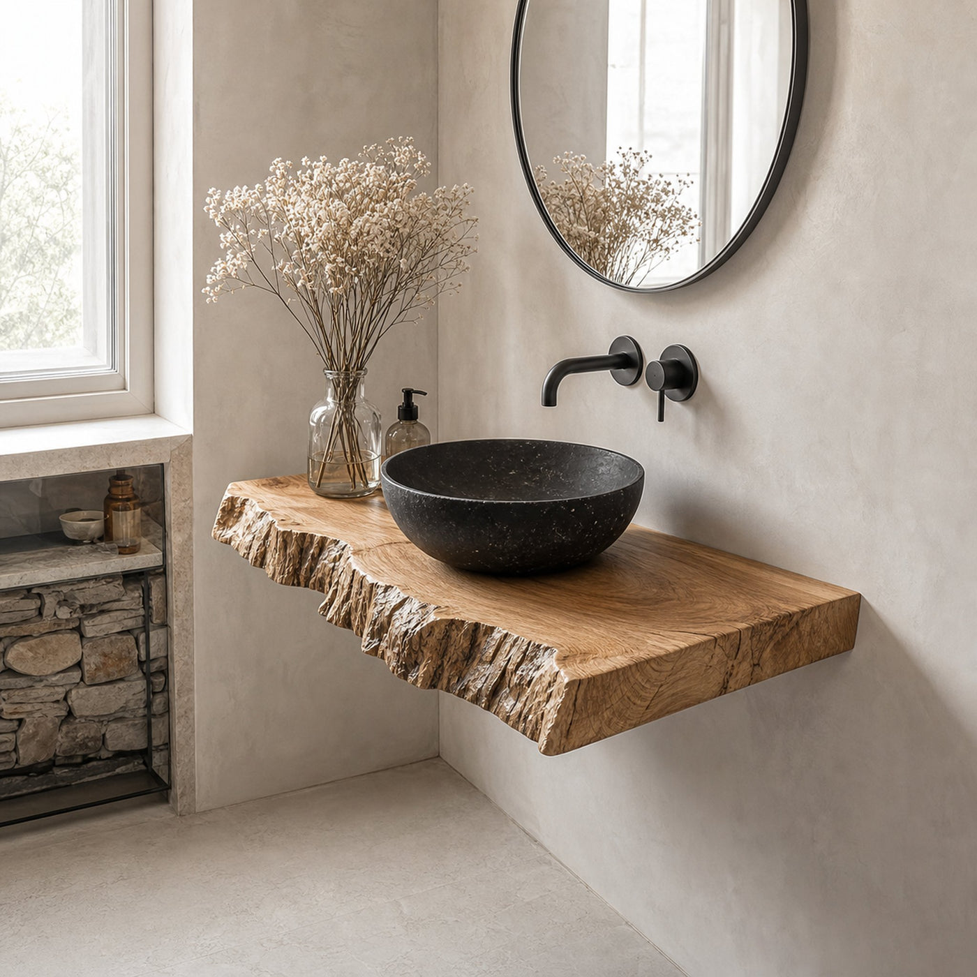 Rustic Live Edge Vanity Bathroom