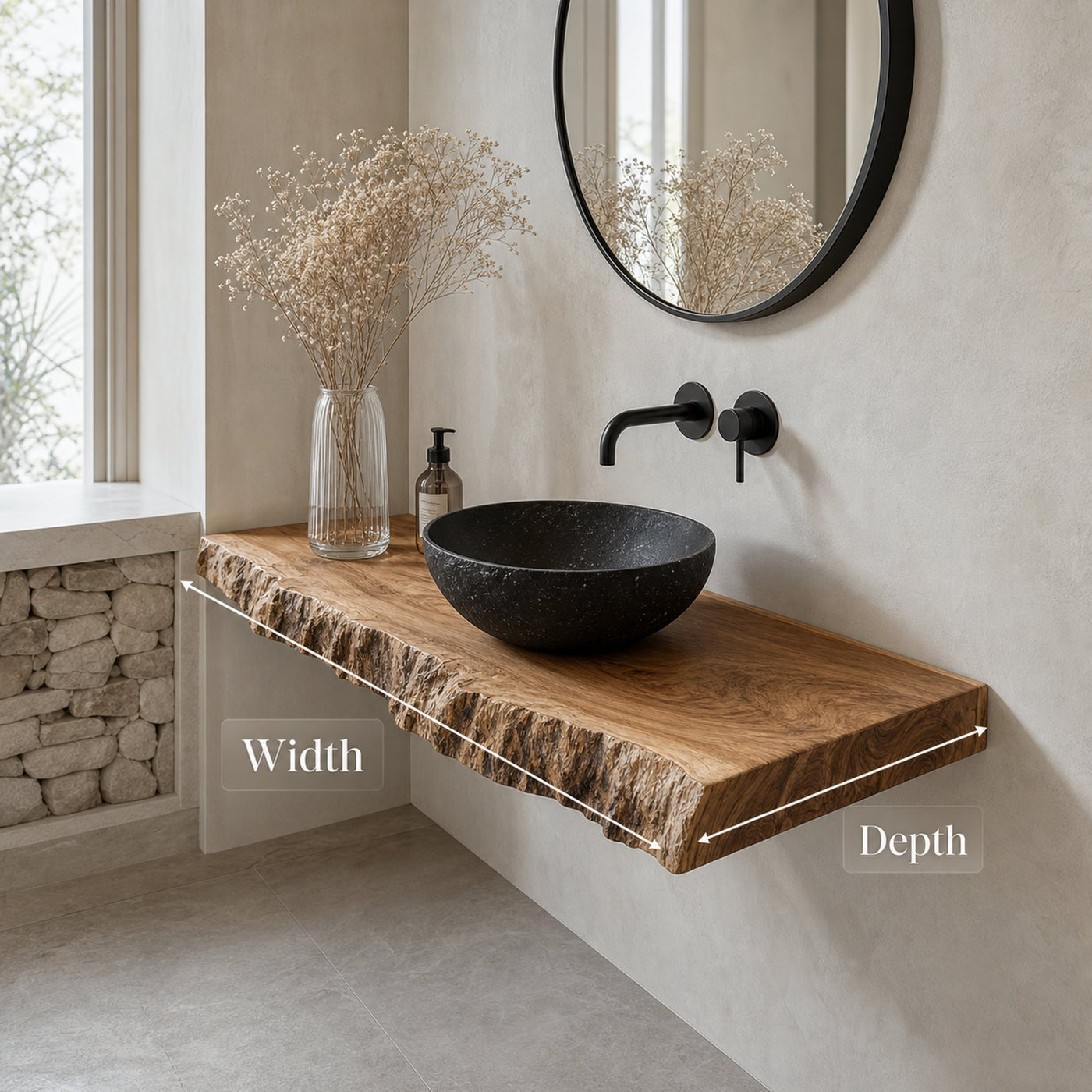 Rustic Live Edge Vanity Bathroom - product view 5