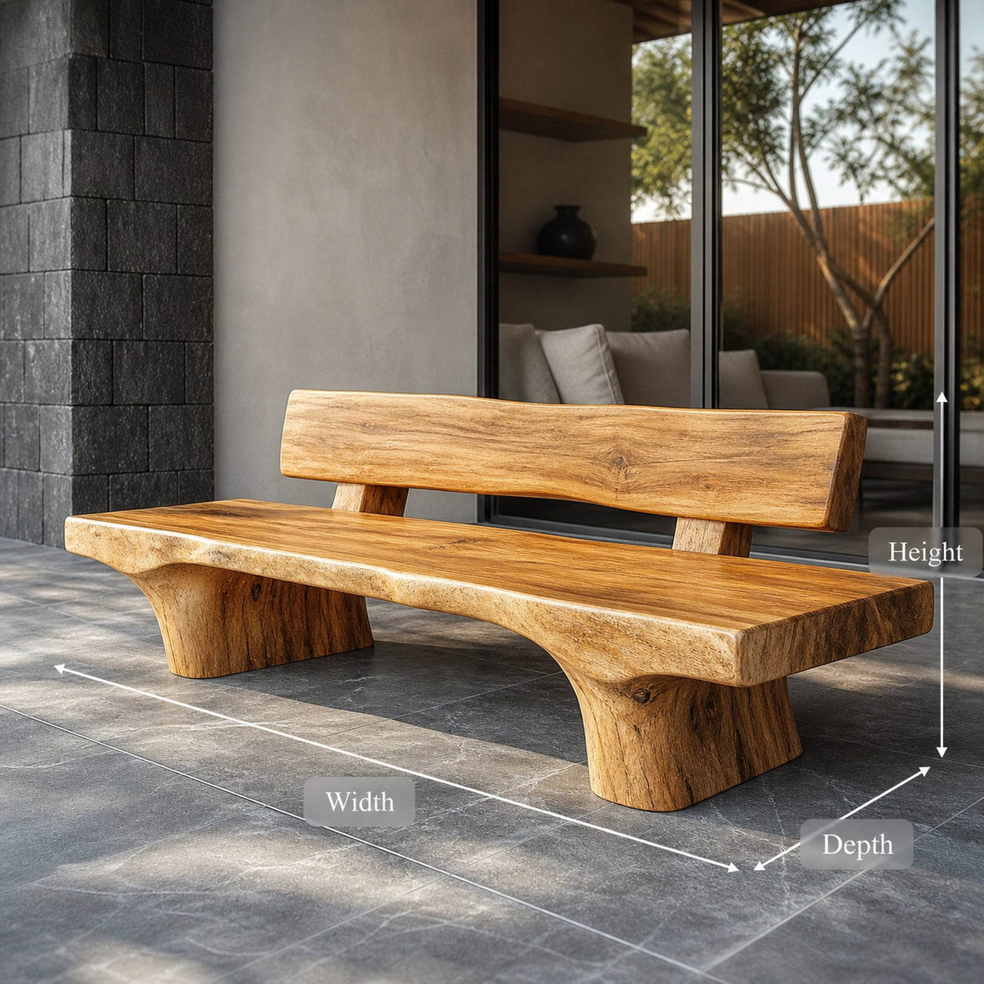 Rustic Minimal Bench For Entryway And Bedroom - product view 5