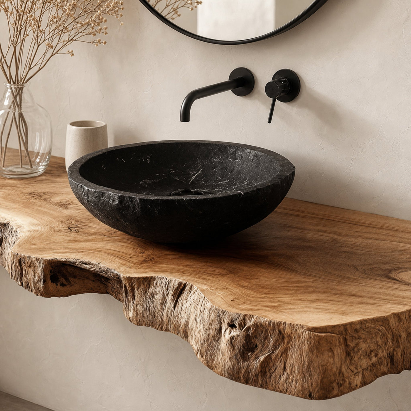 Rustic Minimalist Floating Shelf Bathroom Vanity - product view 4