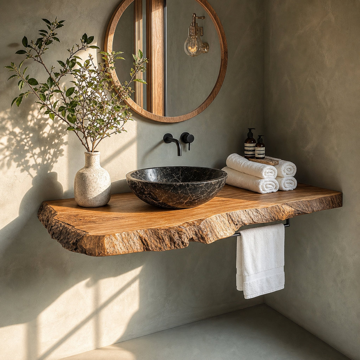 Rustic Minimalist Washstand Bathroom