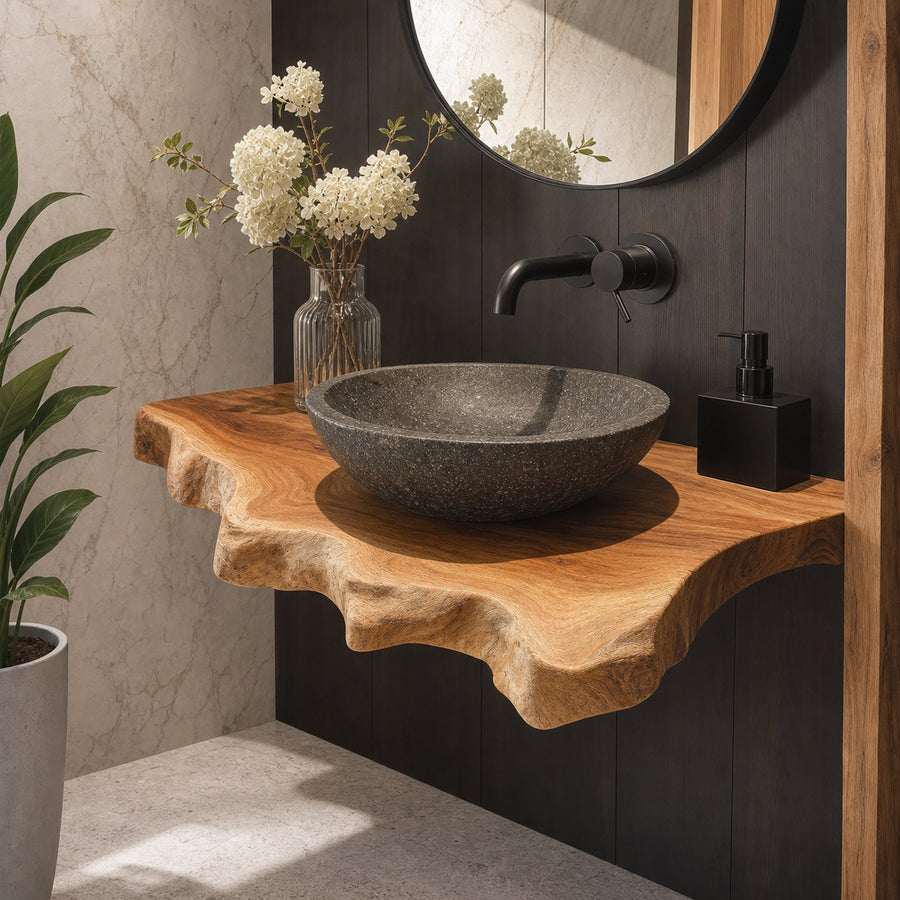 Rustic Modern Wood Sink Stand Apartment