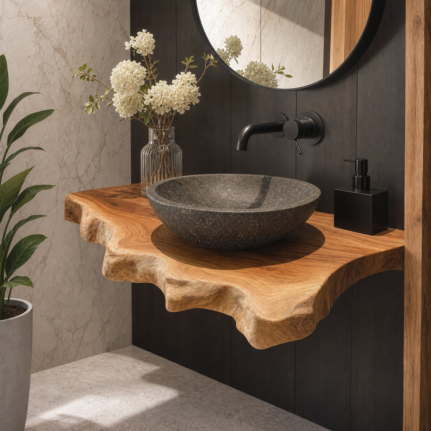 Rustic Modern Wood Sink Stand Apartment
