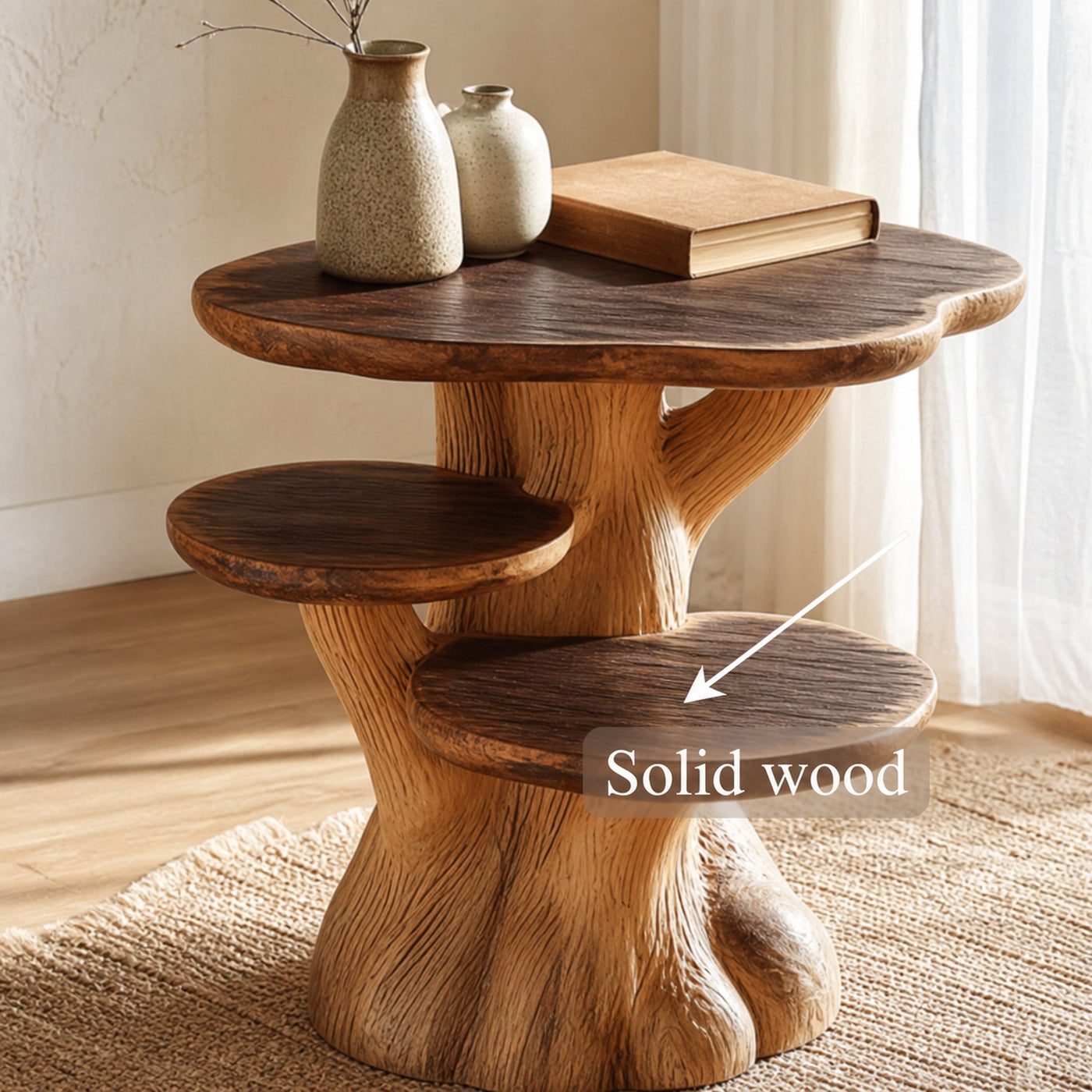 Rustic Mushroom End Table Living Room - product view 3