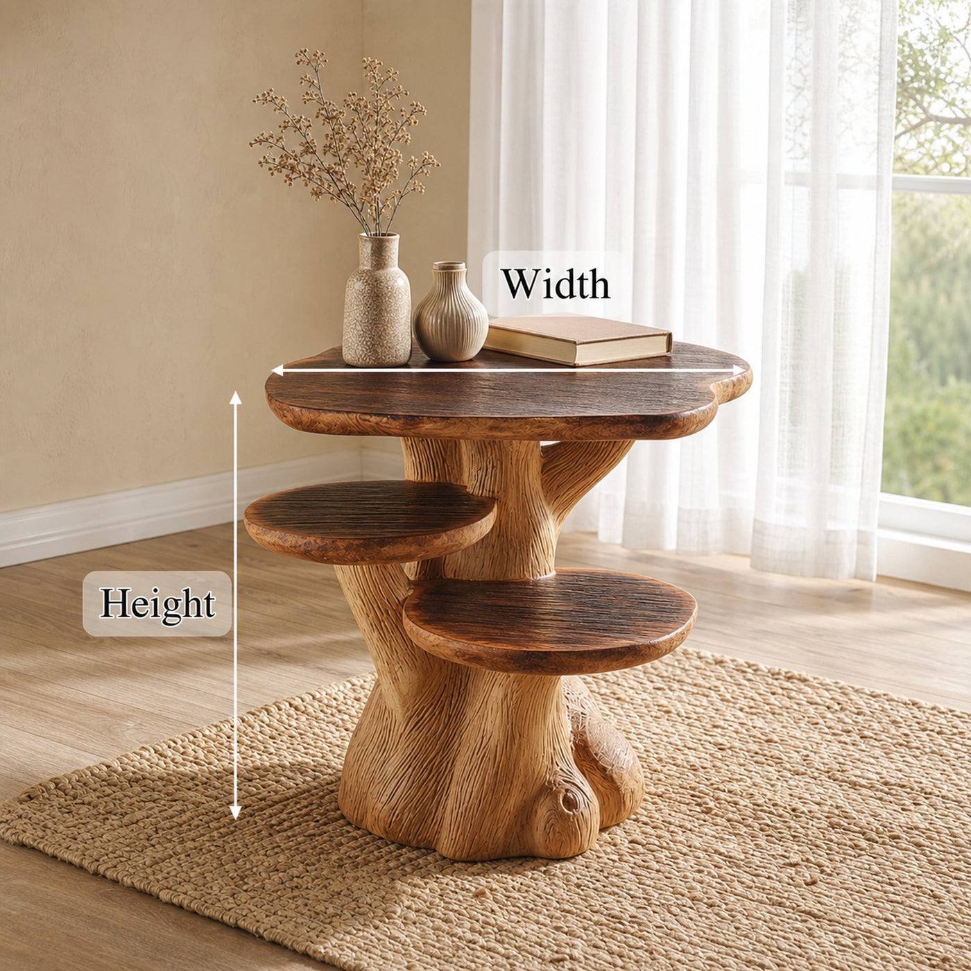 Rustic Mushroom End Table Living Room - product view 5