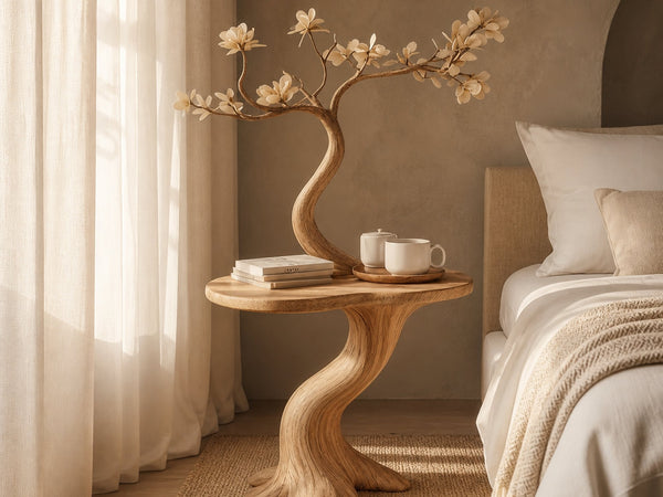 Rustic Organic Nightstand Bedroom Reading Corner Entryway