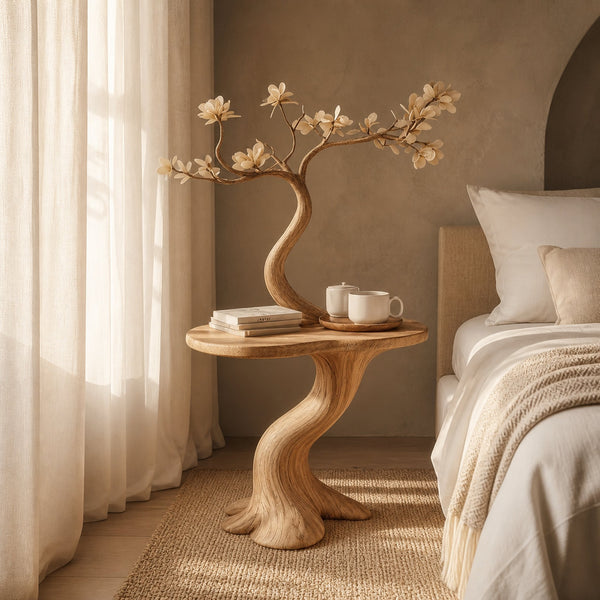 Rustic Organic Nightstand Bedroom Reading Corner Entryway
