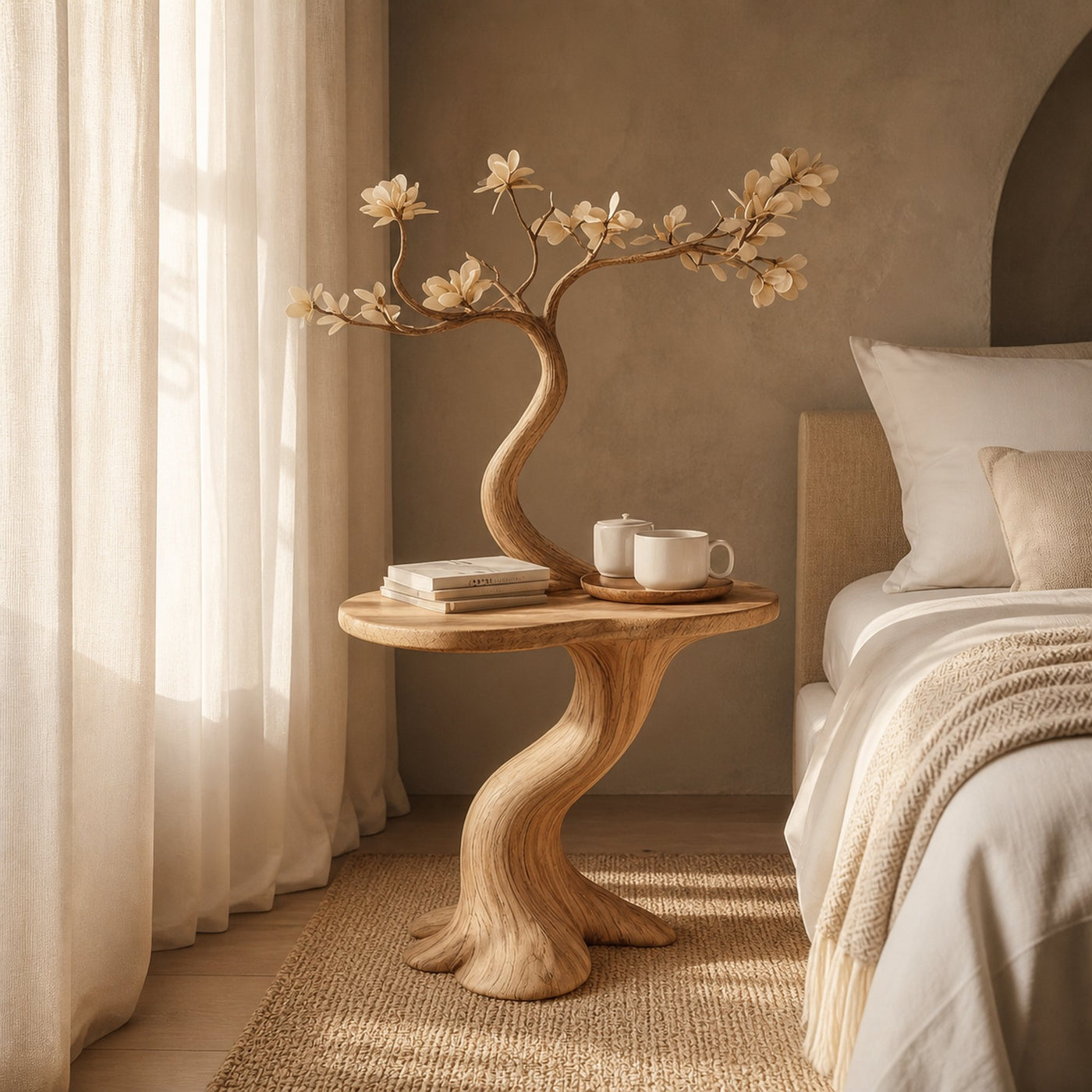 Rustic Organic Nightstand Bedroom Reading Corner Entryway