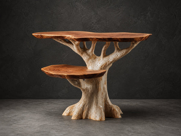 Rustic Sculptural Bedside Table Bedroom Or Living Accent