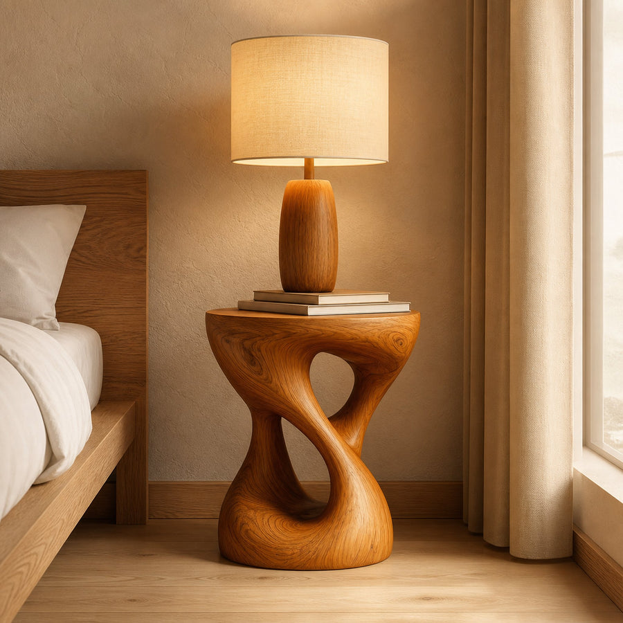 Rustic Sculptural Nightstand Bedroom Decor