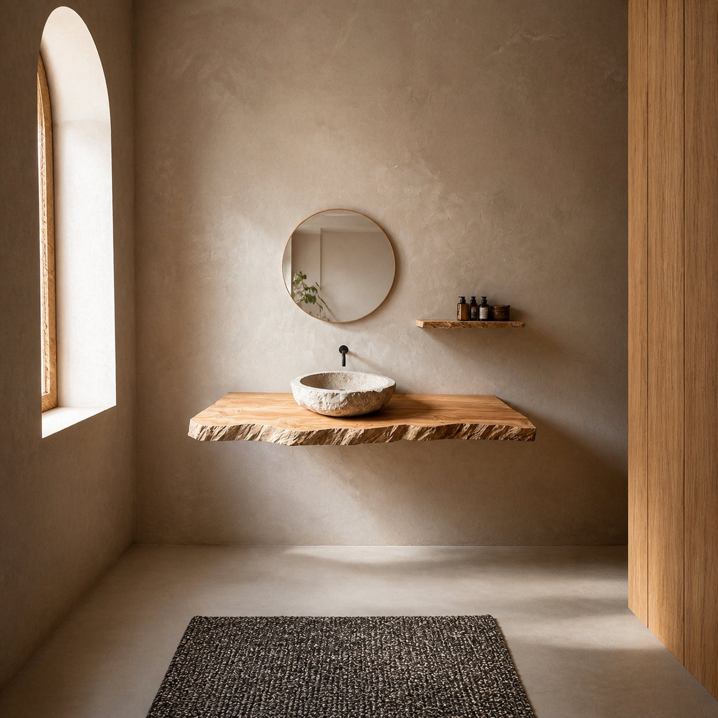 Rustic Shelf Natural Edge Vanity Bathroom - product view 2