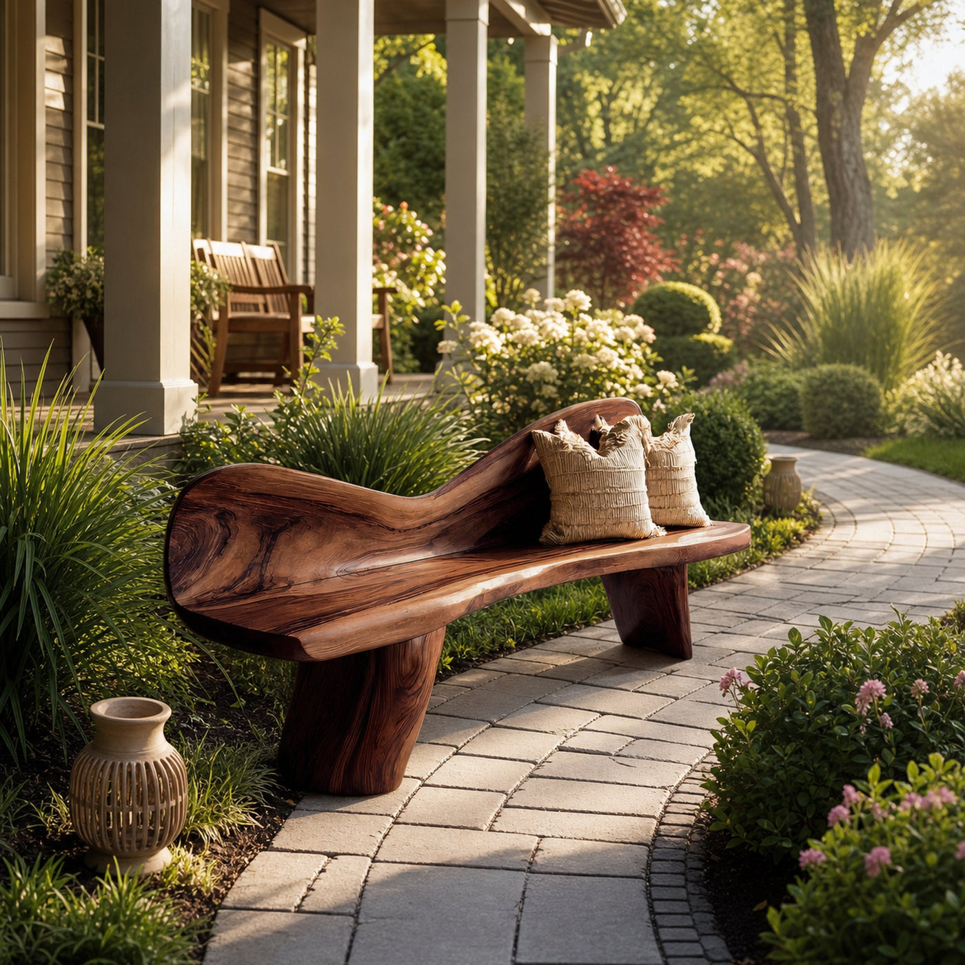 Rustic Solid Wood Bench For Entryway And Foyer Decor - product view 7