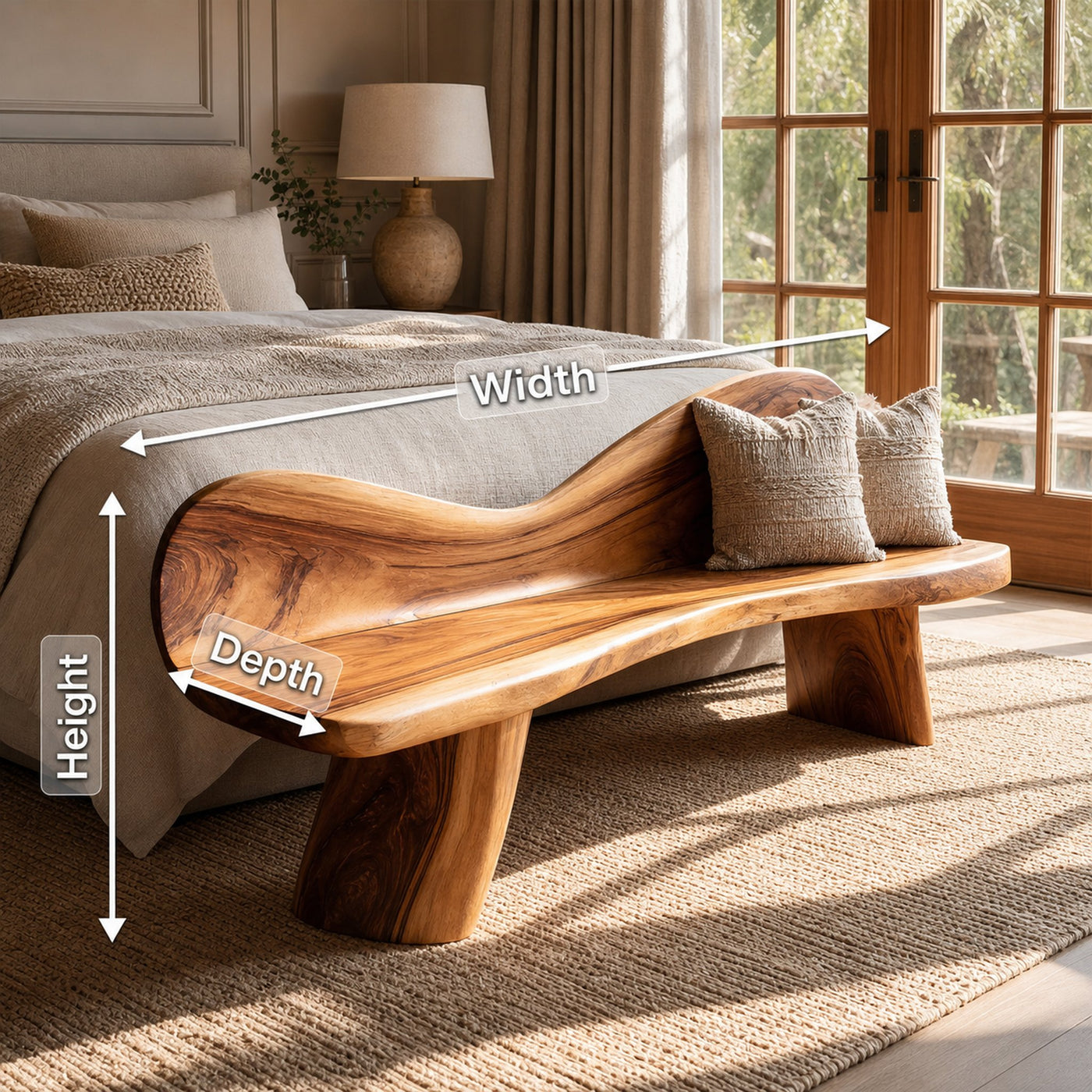 Rustic Solid Wood Bench For Entryway And Foyer Decor - product view 8