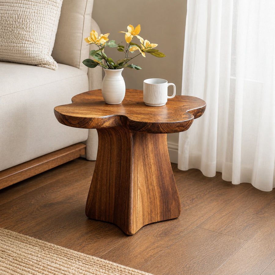 Rustic Solid Wood End Table For Entryway Decor Ideas