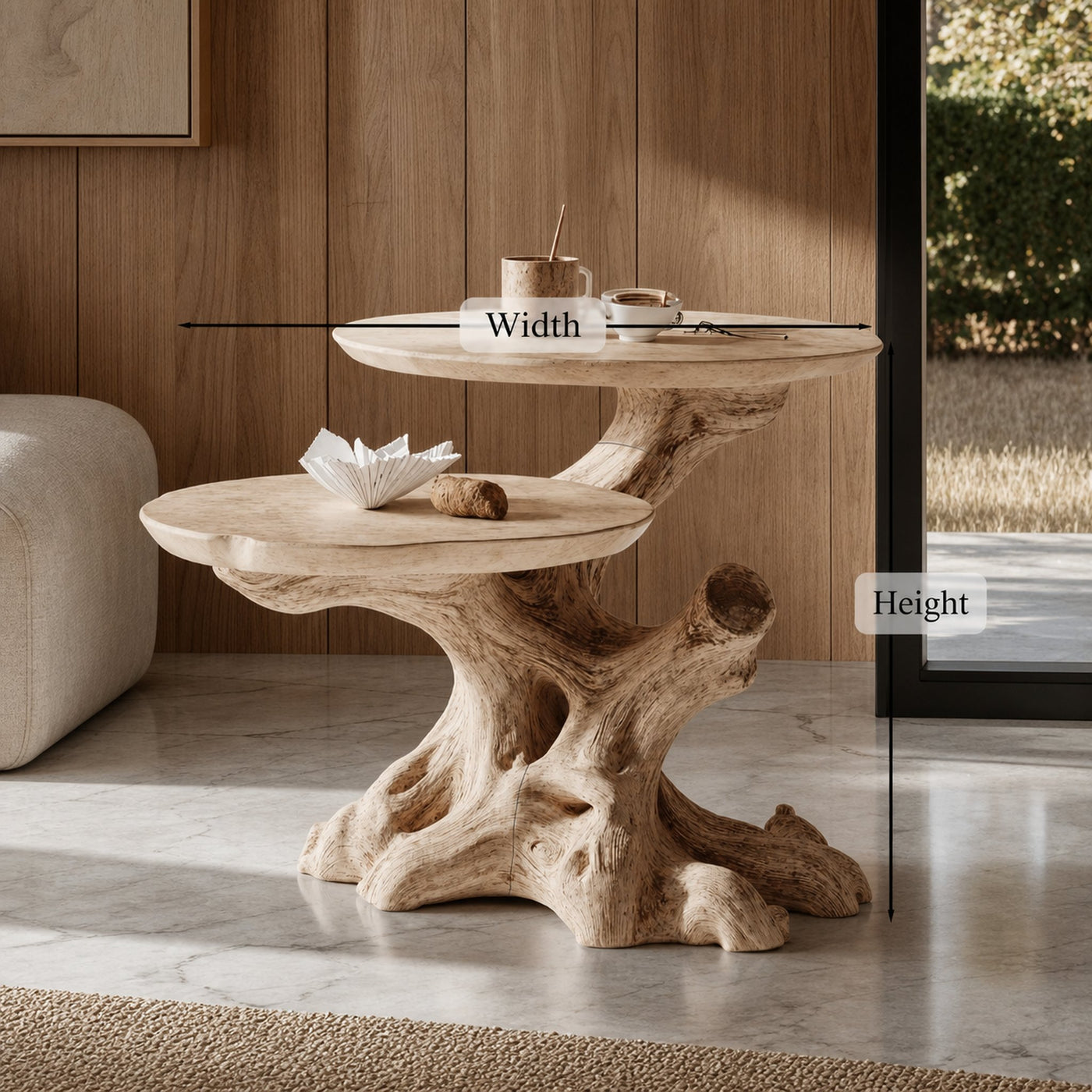 Rustic Solid Wood End Table Living Room Decor - product view 6