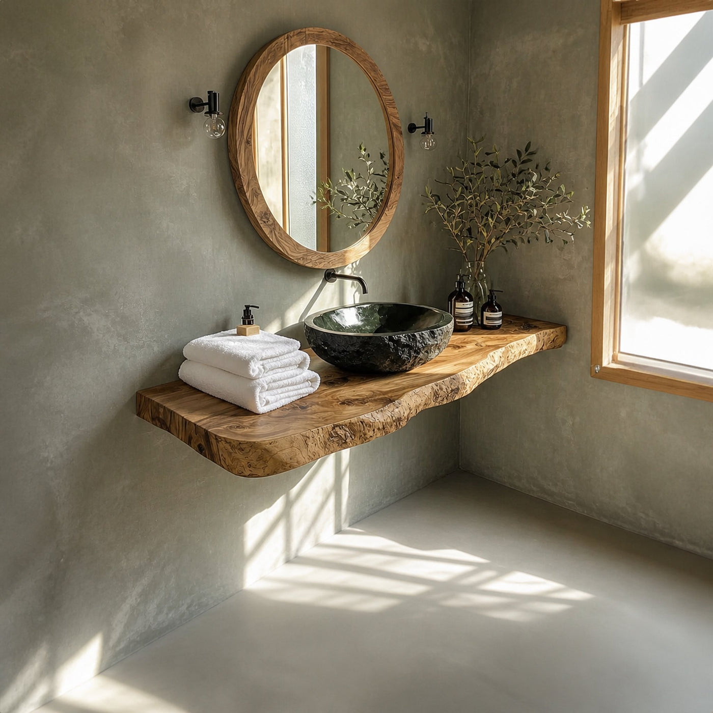 Rustic Stone Basin Vanity Bathroom - product view 2