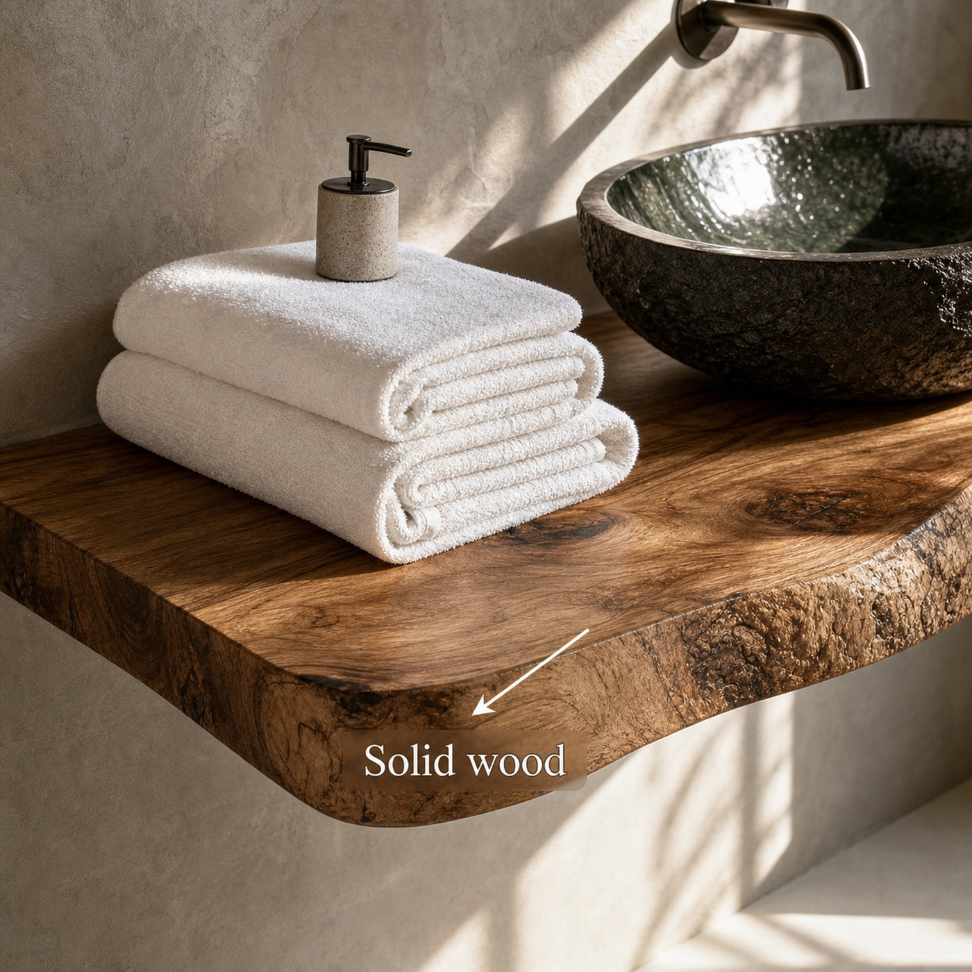 Rustic Stone Basin Vanity Bathroom - product view 4