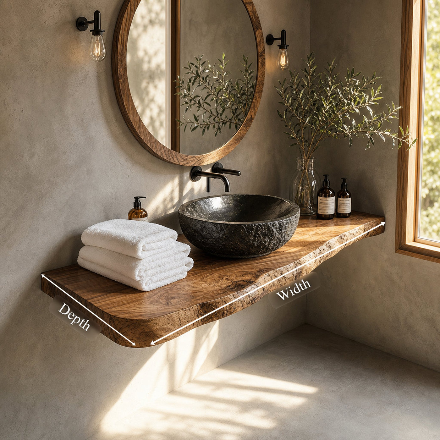 Rustic Stone Basin Vanity Bathroom - product view 6