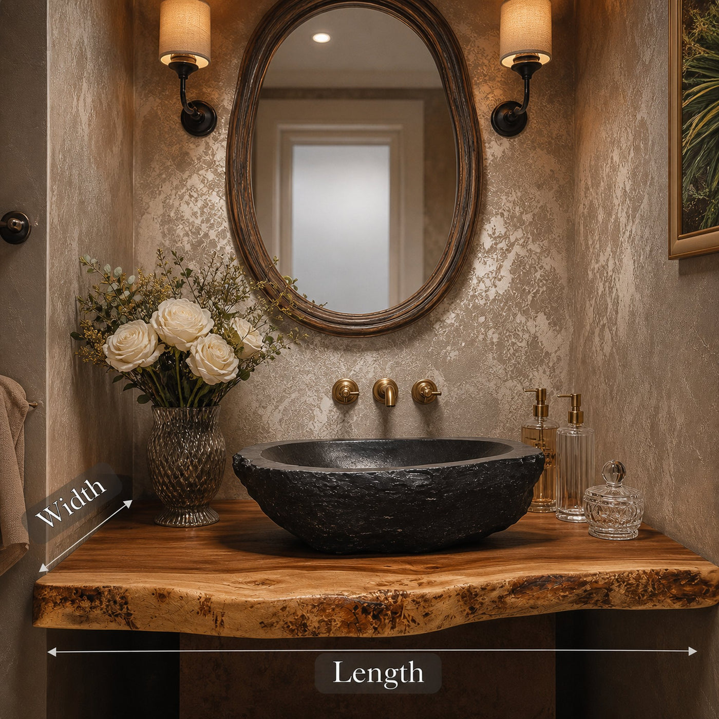 Rustic Traditional Wood Sink Stand Bathroom - product view 2