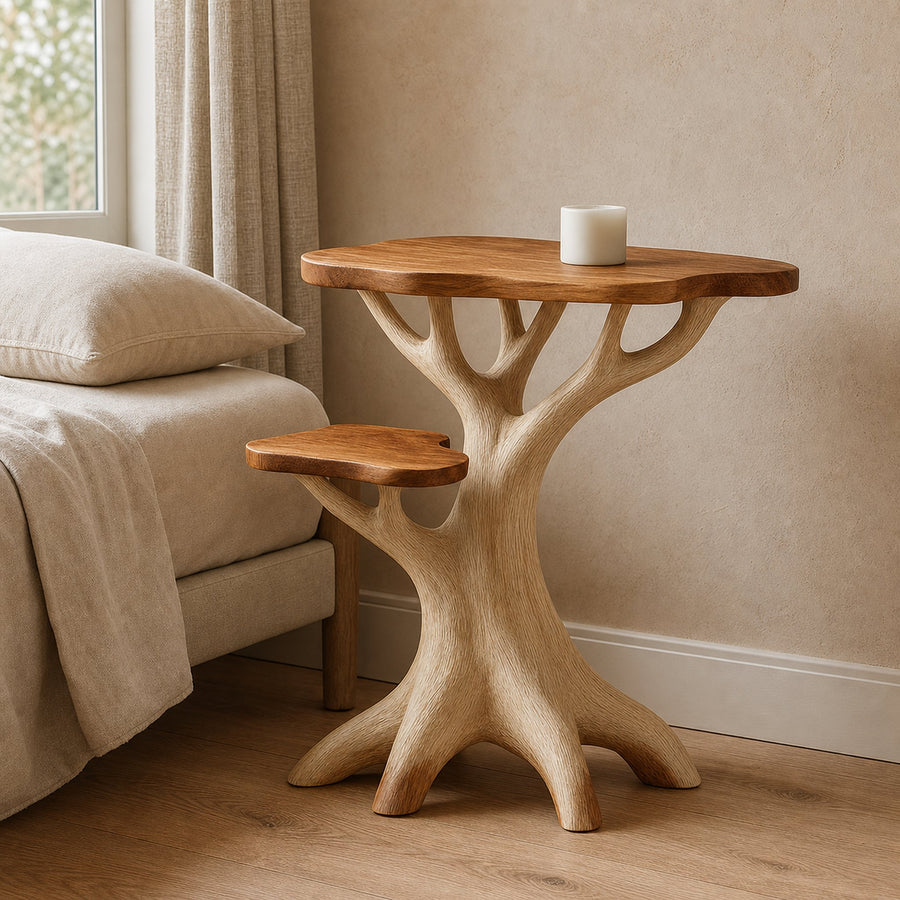 Rustic Tree Bedside Table Bedroom