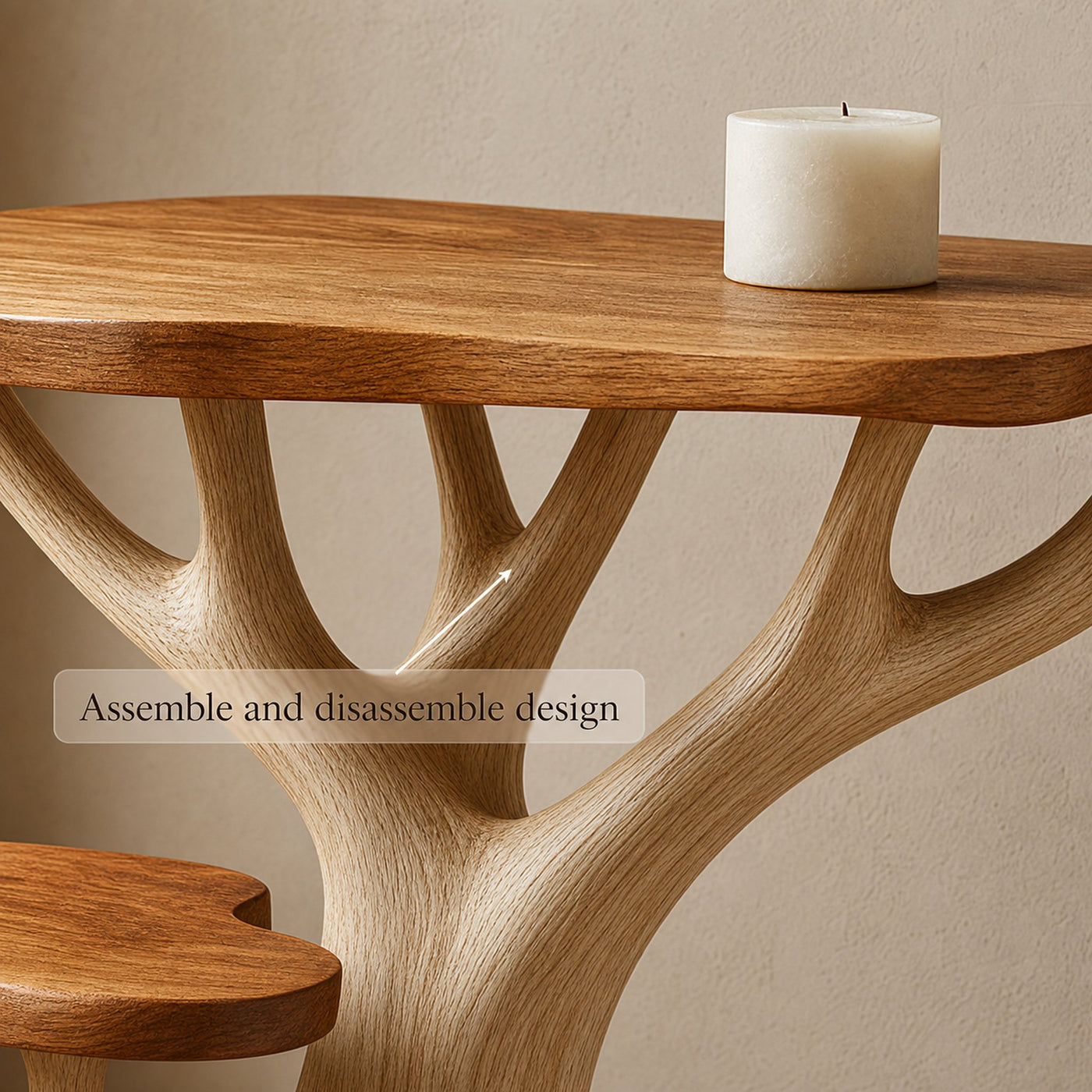 Rustic Tree Bedside Table Bedroom - product view 3