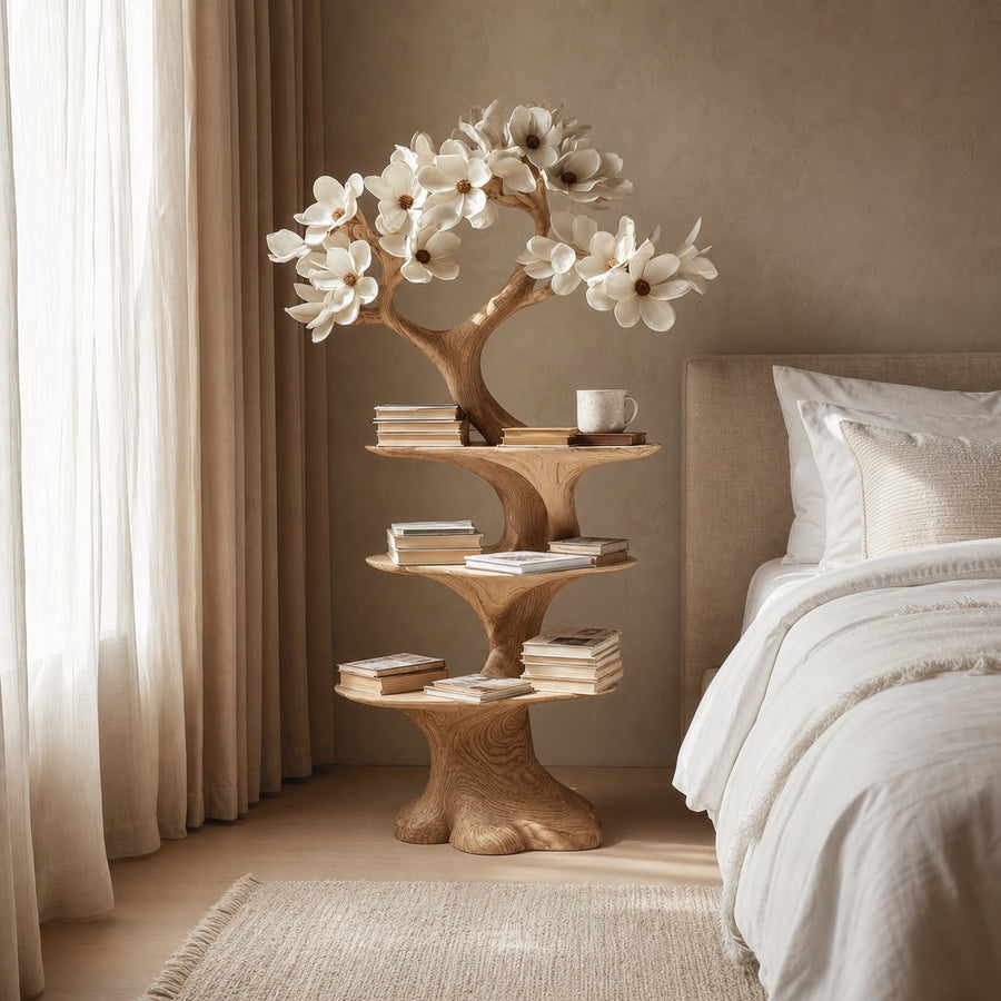 Rustic Tree Bedside Table Bedroom