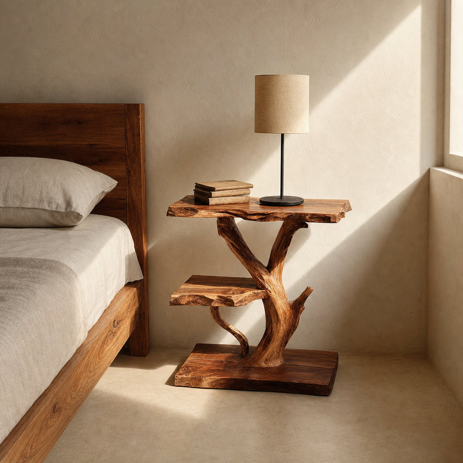 Rustic Tree Bedside Table Bedroom Studio