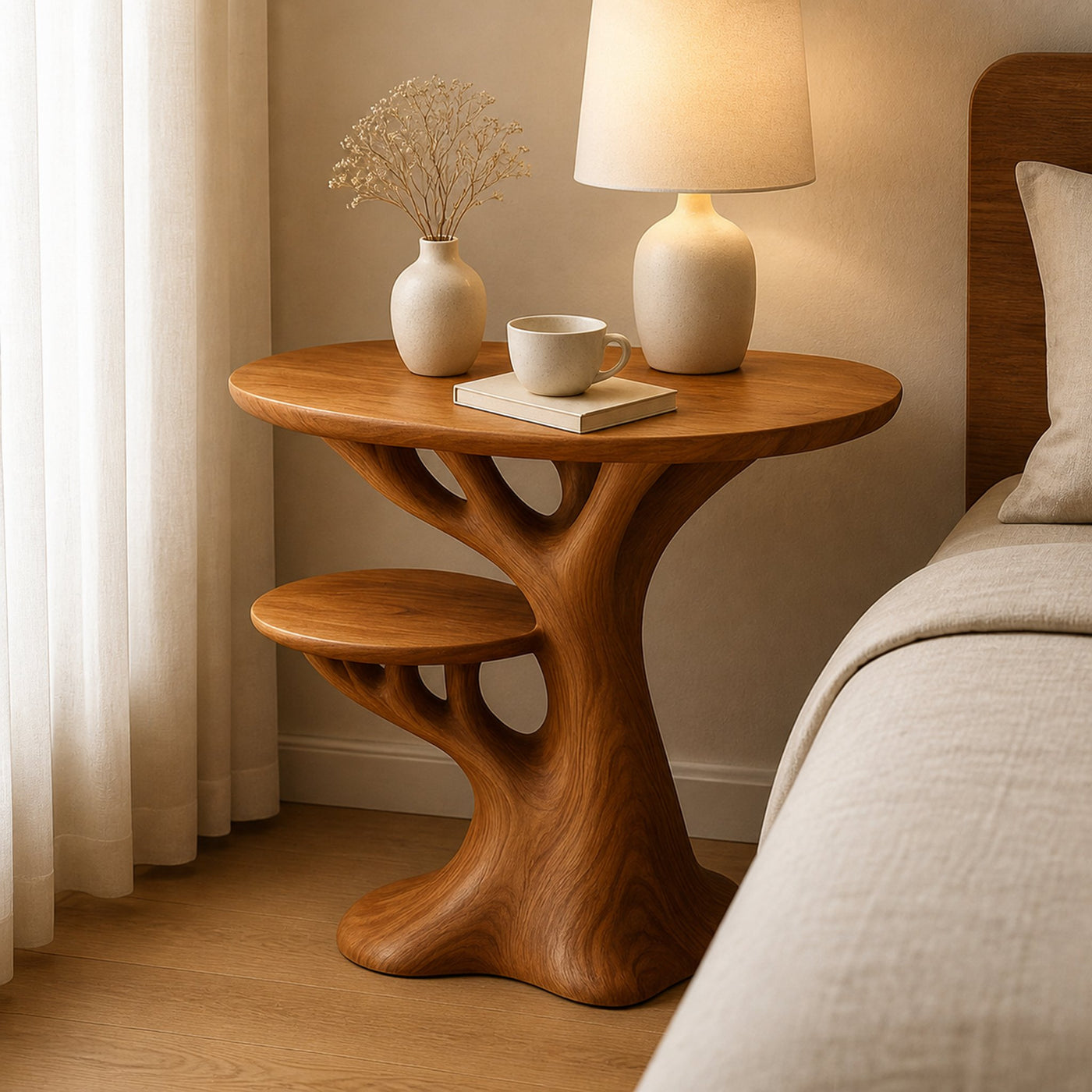 Rustic Tree Inspired Nightstand Bedroom