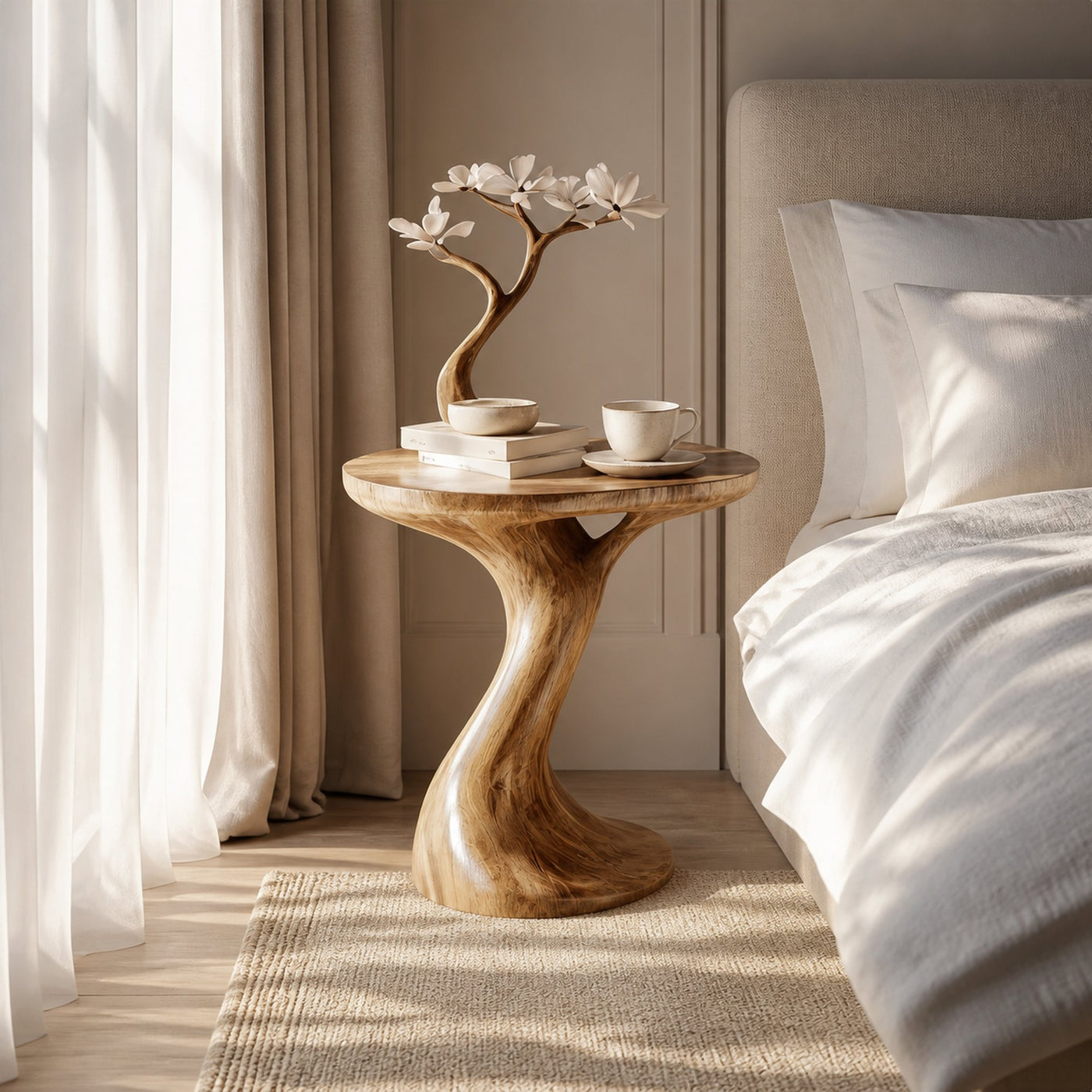 Rustic Tree Inspired Nightstand Bedroom Entryway - product view 2