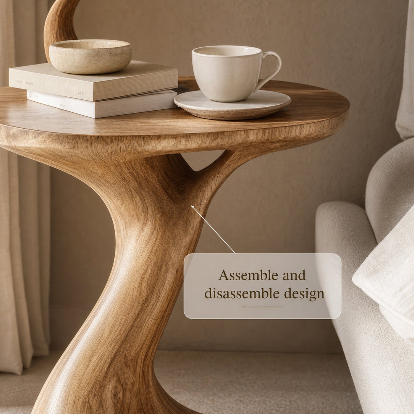 Rustic Tree Inspired Nightstand Bedroom Entryway - product view 3