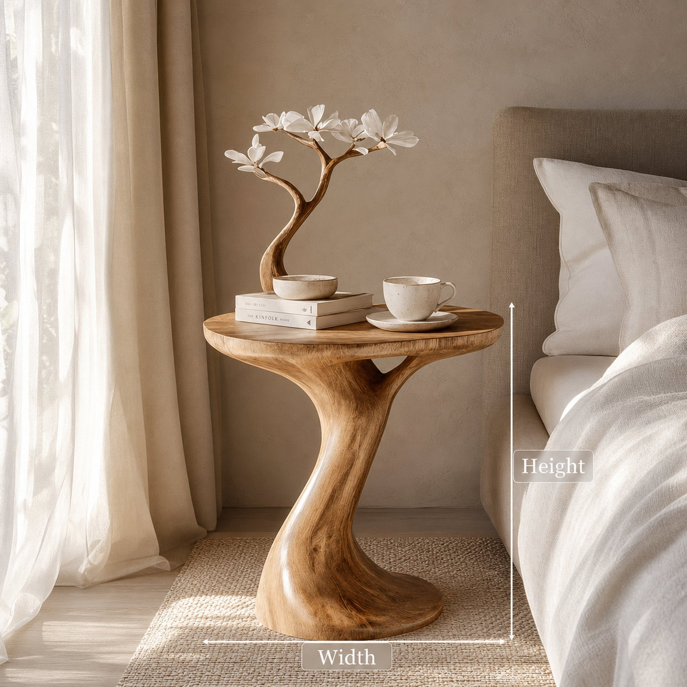 Rustic Tree Inspired Nightstand Bedroom Entryway - product view 5