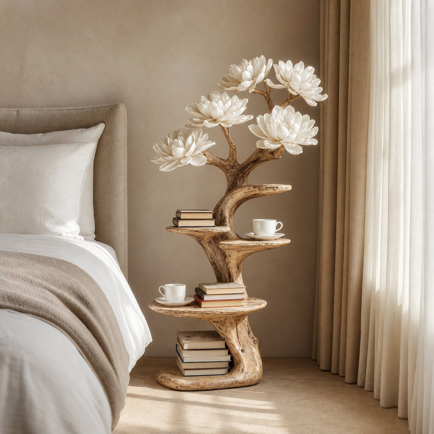 Rustic Tree Nightstand Bedroom