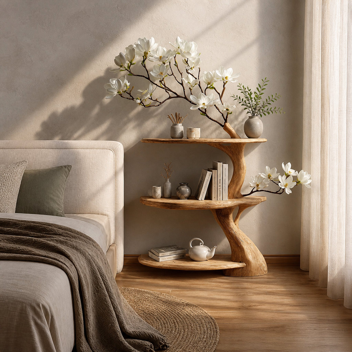 Rustic Tree Nightstand Bedroom