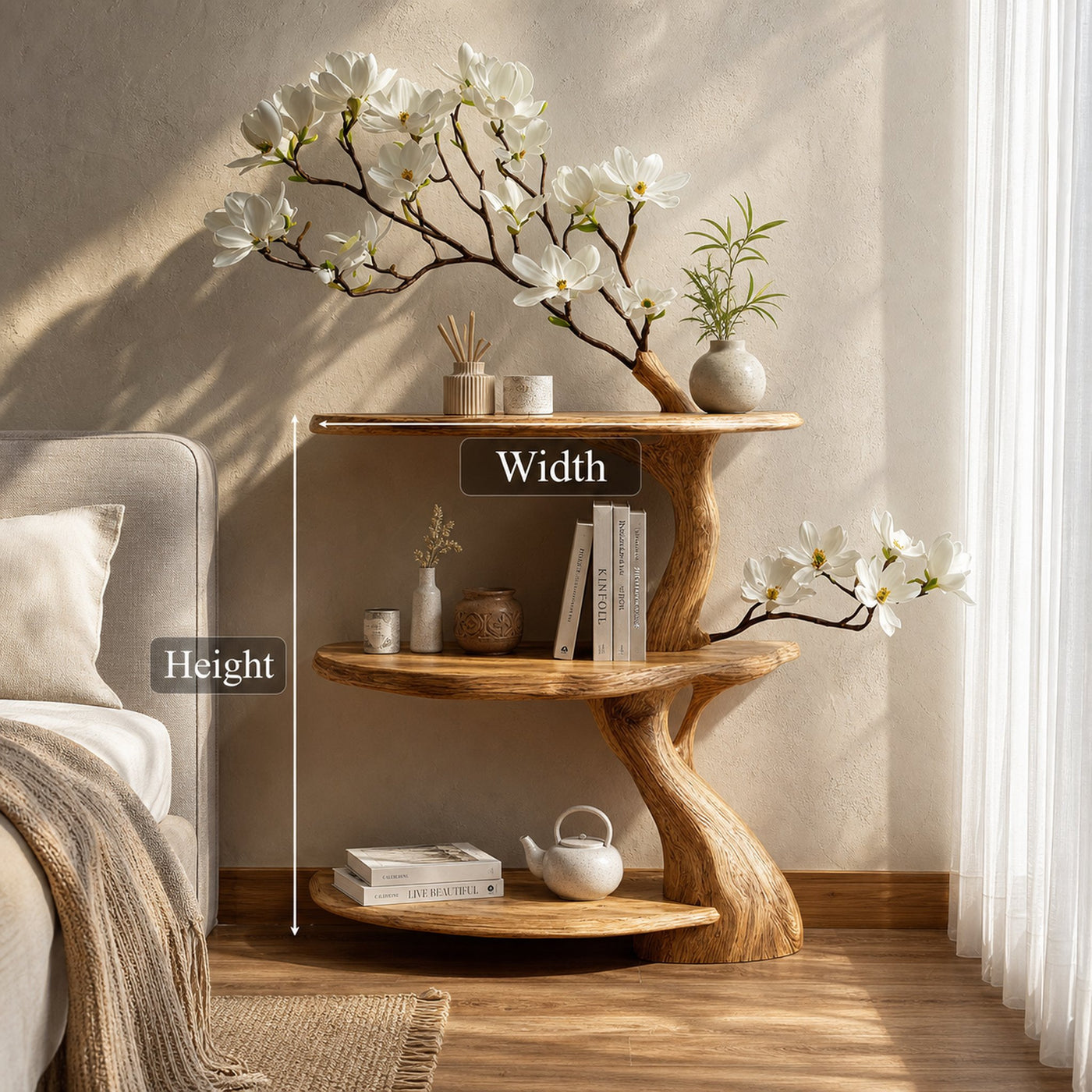 Rustic Tree Nightstand Bedroom - product view 6