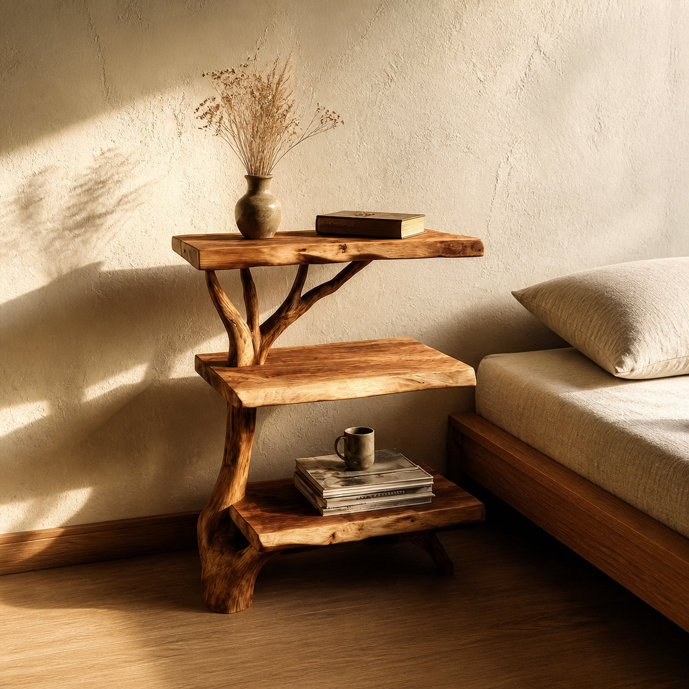 Rustic Tree Nightstand Bedroom Farmhouse