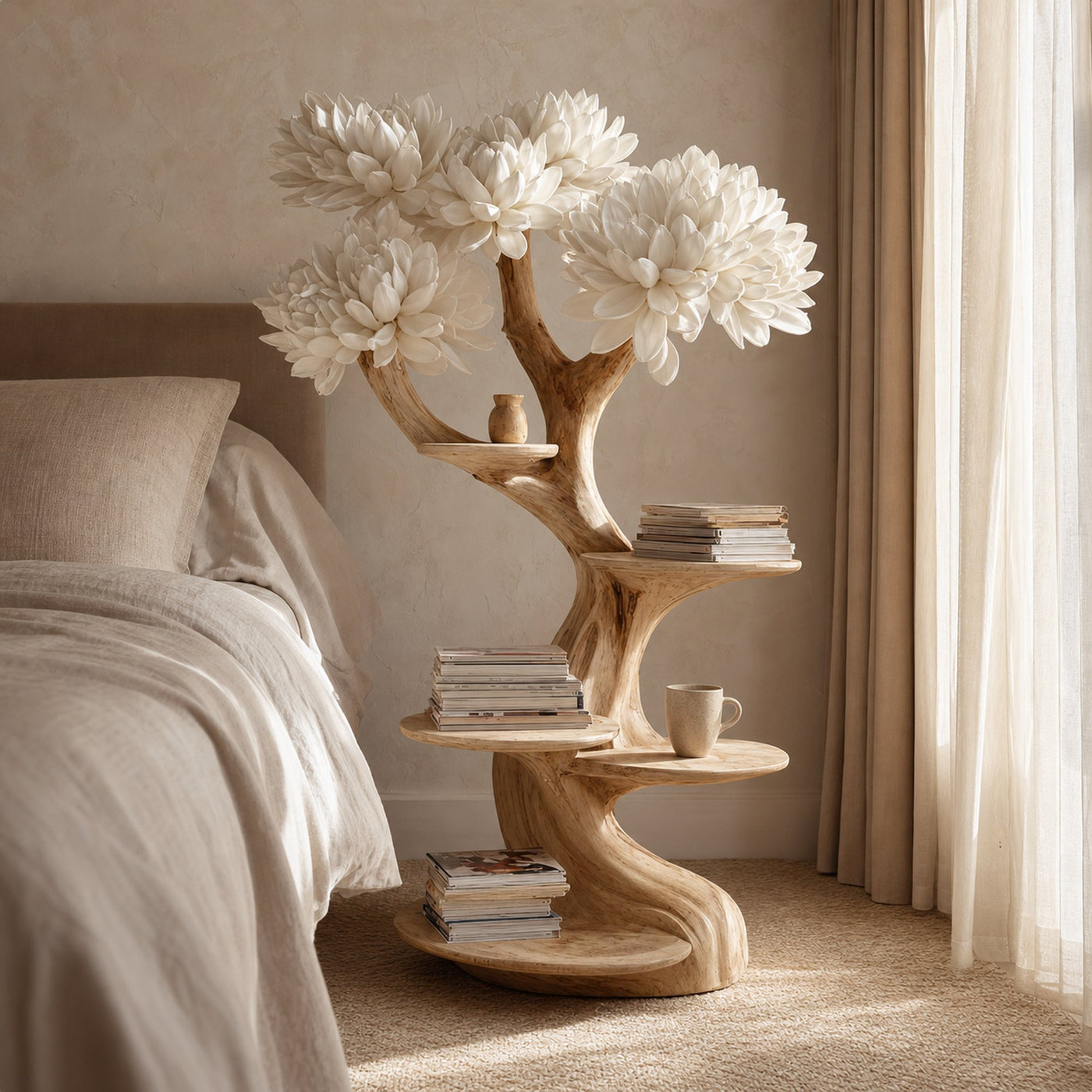 Rustic Tree Nightstand Bedroom Guest Room